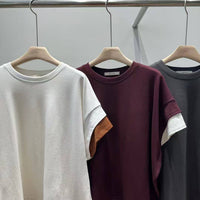 韓國直送Layered Contrast Tee ／Flowy A - Line Skirt - HLY & CHOCCICO