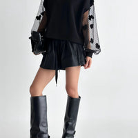 韓國直送Layered Lace Detail Sweater - HLY & CHOCCICO