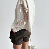 韓國直送Layered Lace Detail Sweater - HLY & CHOCCICO