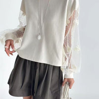 韓國直送Layered Lace Detail Sweater HLY & CHOCCICO