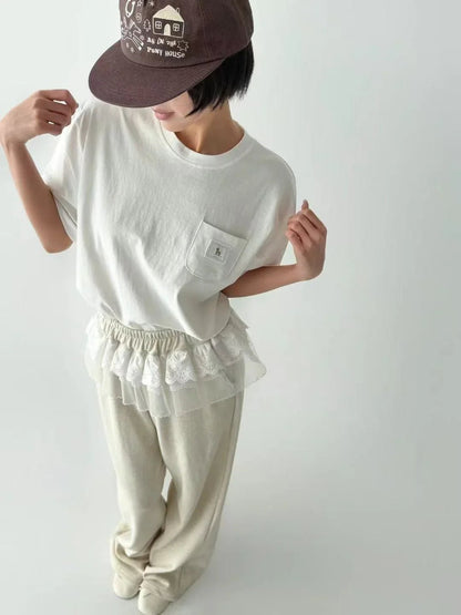 韓國直送Layered lace Top / Pants - HLY &amp; CHOCCICO