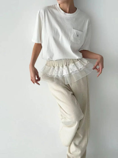 韓國直送Layered lace Top / Pants - HLY &amp; CHOCCICO