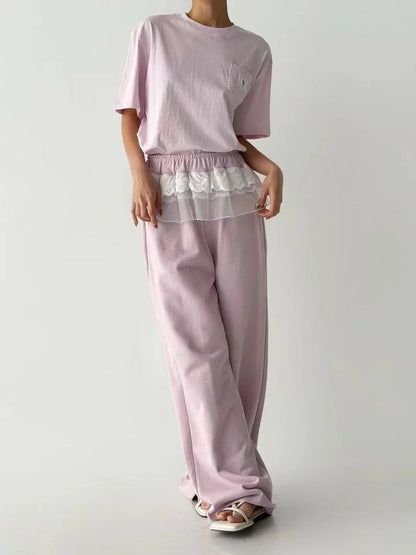 韓國直送Layered lace Top / Pants - HLY &amp; CHOCCICO