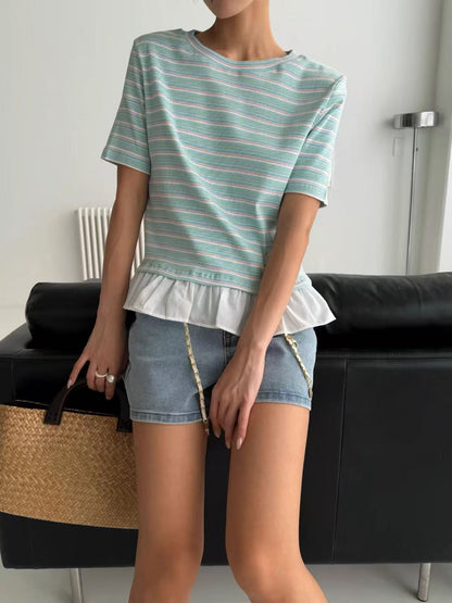 韓國直送Layered Stripes Top - HLY &amp; CHOCCICO