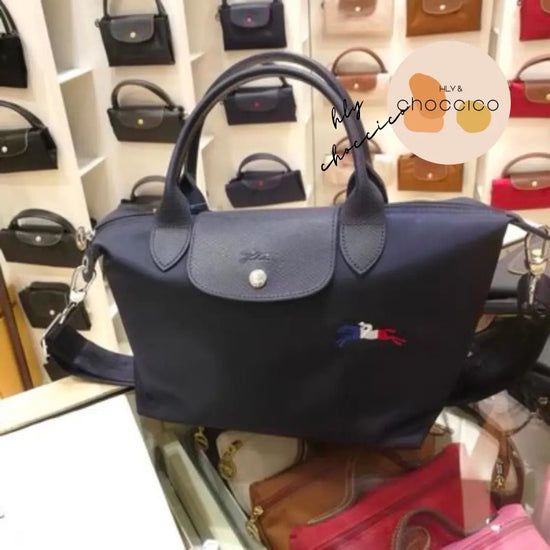 LE PLIAGE Special Edition ✨ French flag tricolor LOGO dumpling bag | Navy blue | (S/M)
