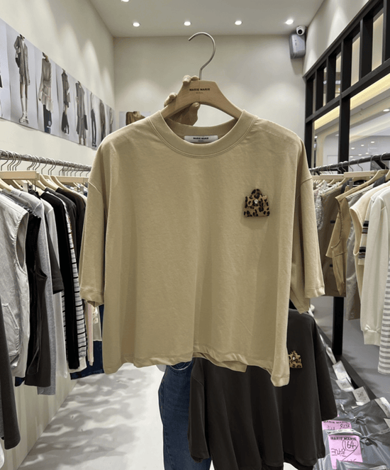 韓國直送Leopard Accent T-Shirt