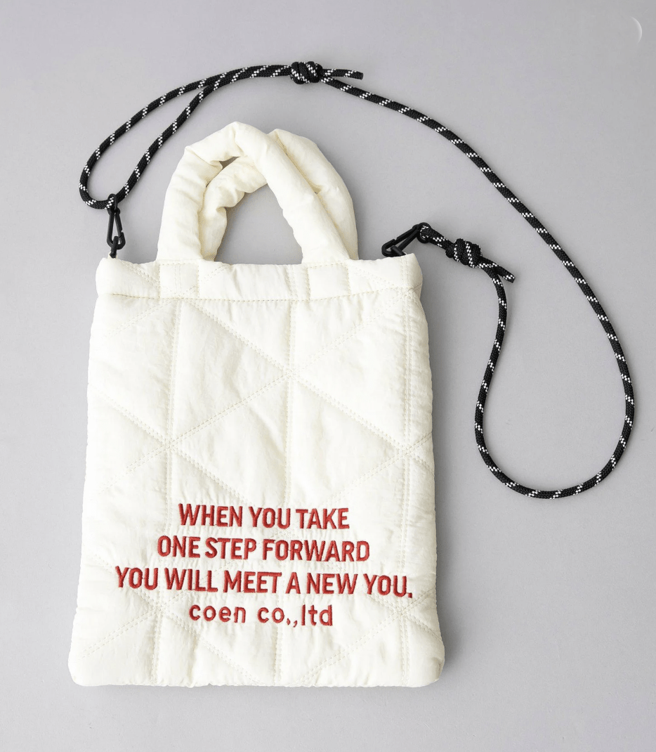 日本直送 Logo Embroidery Geometric Pattern Quilted 2way Shoulder Bag - HLY & CHOCCICO