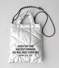 日本直送 Logo Embroidery Geometric Pattern Quilted 2way Shoulder Bag - HLY & CHOCCICO