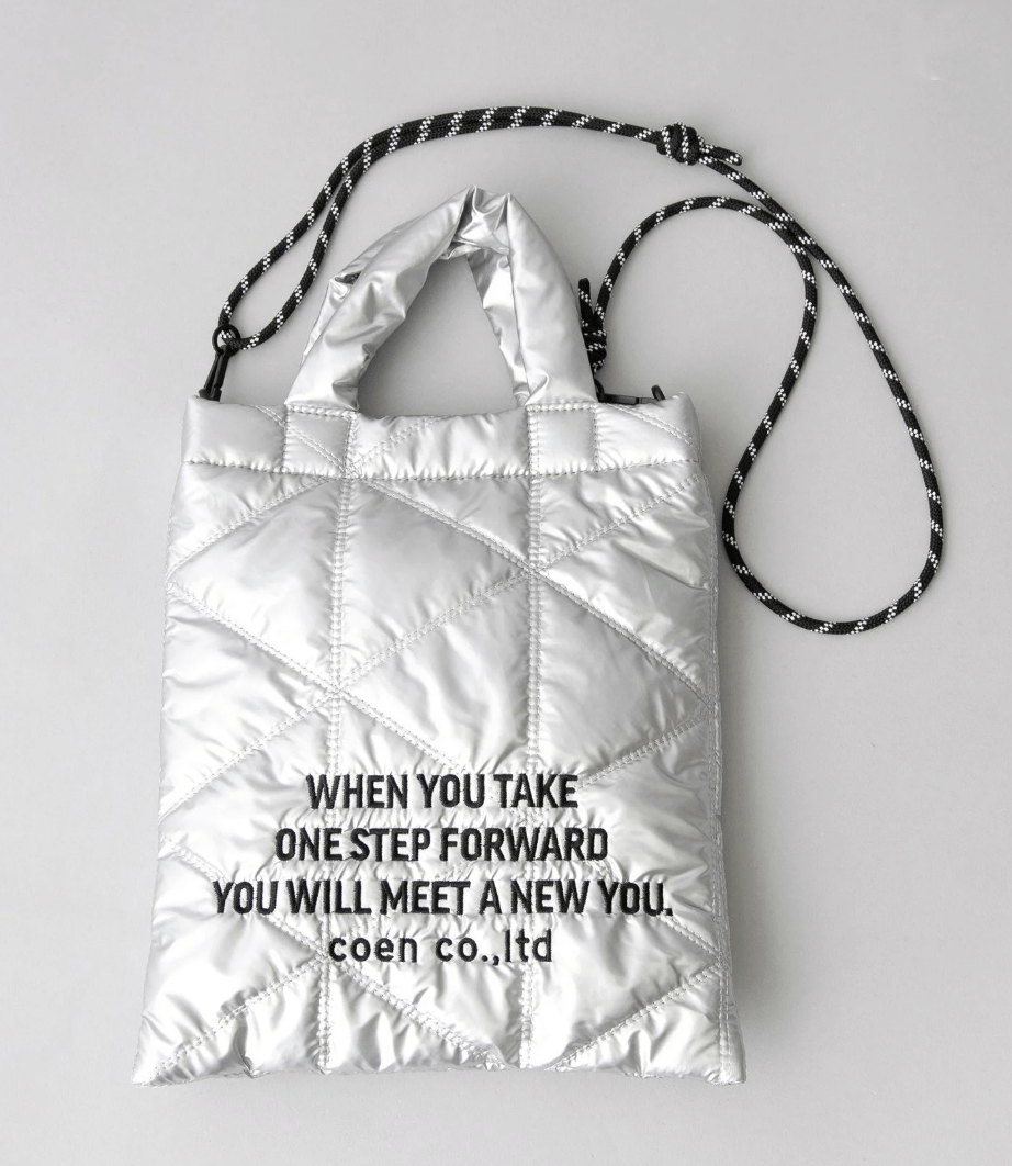 日本直送 Logo Embroidery Geometric Pattern Quilted 2way Shoulder Bag - HLY & CHOCCICO