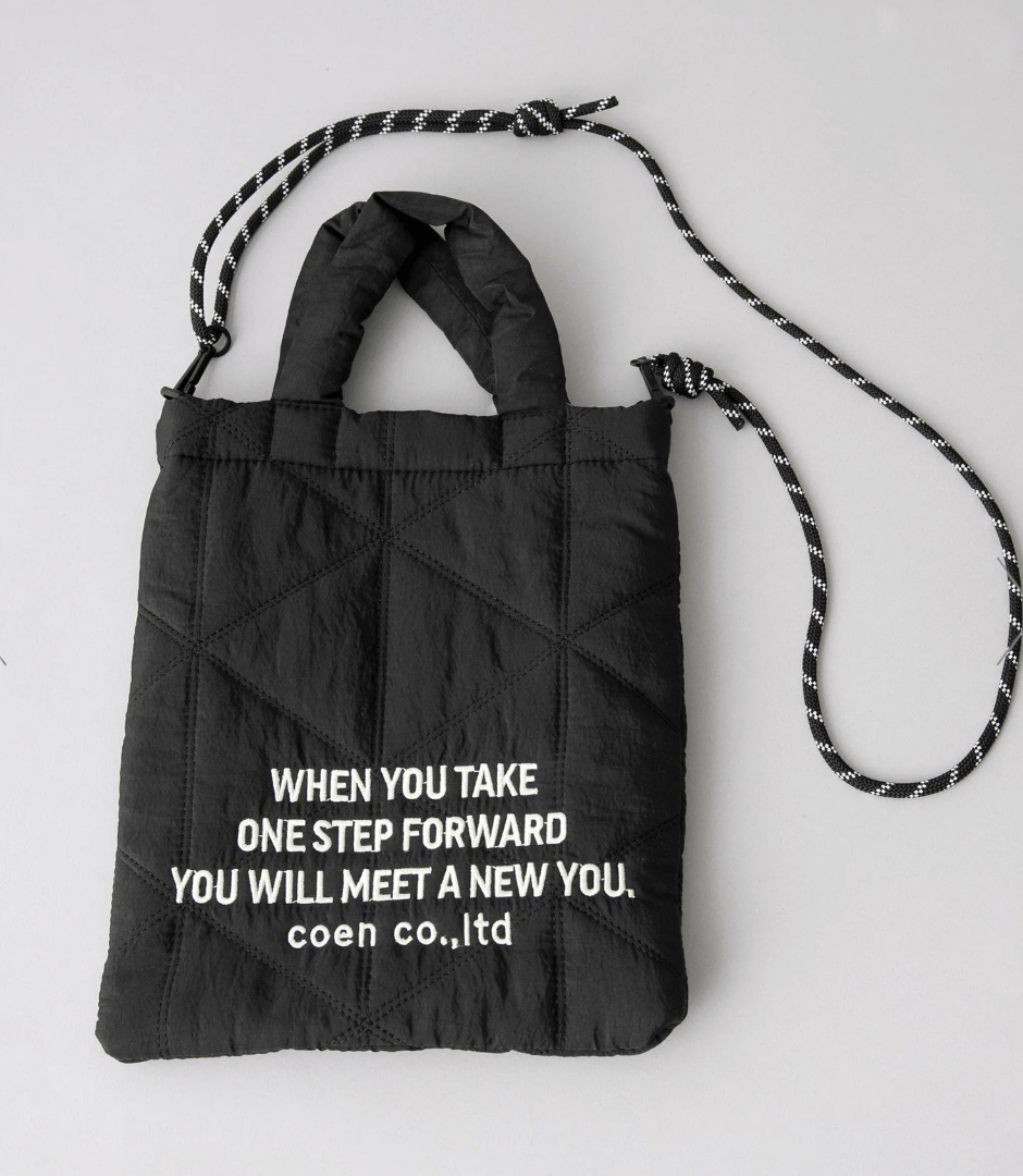 日本直送 Logo Embroidery Geometric Pattern Quilted 2way Shoulder Bag - HLY & CHOCCICO