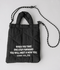 日本直送 Logo Embroidery Geometric Pattern Quilted 2way Shoulder Bag - HLY & CHOCCICO