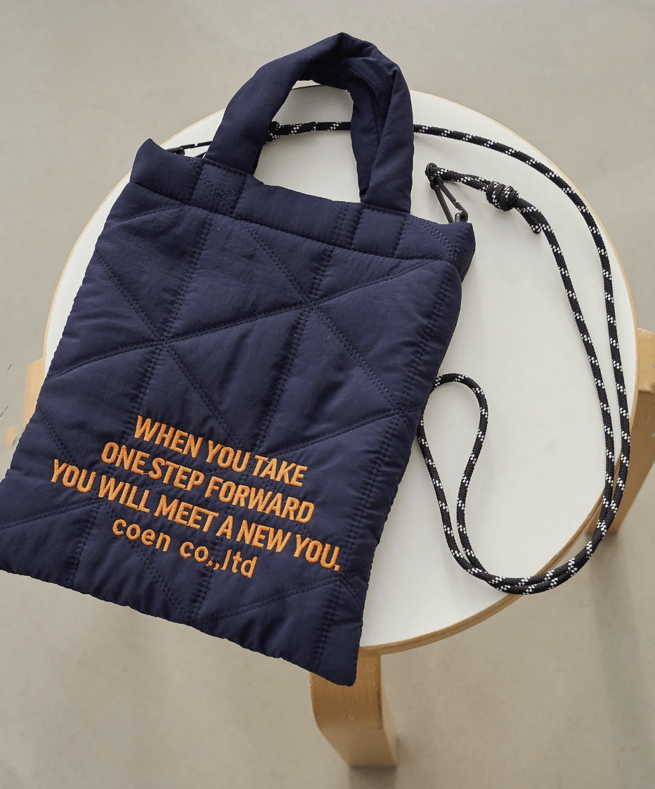 日本直送 Logo Embroidery Geometric Pattern Quilted 2way Shoulder Bag - HLY & CHOCCICO