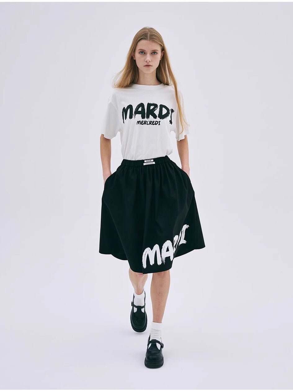 Mardi  Brush Logo Contrast Tee - HLY & CHOCCICO