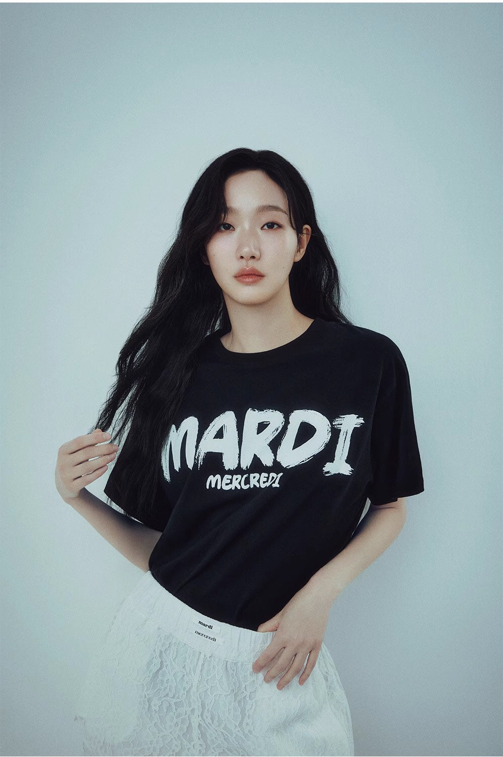 Mardi  Brush Logo Contrast Tee - HLY & CHOCCICO