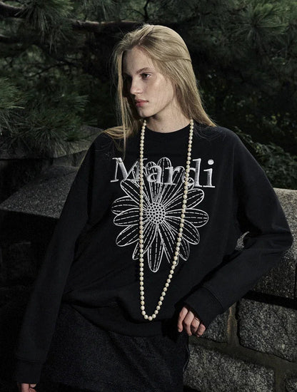 Mardi Sweatshirt Flowermardi Needlework - HLY &amp; CHOCCICO