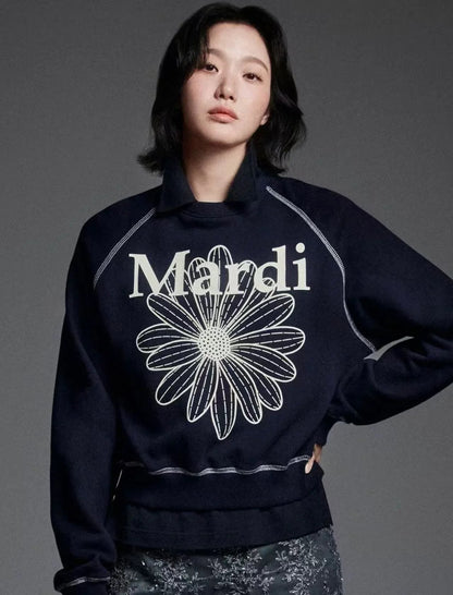 Mardi Sweatshirt Raglan Flowermardi - HLY &amp; CHOCCICO