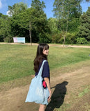 🇰🇷韓國直送🇰🇷 MARITHE FRANCOIS GIRBAUD Denim Big Eco Bag  淺藍牛仔帆布購物袋 HLY & CHOCCICO