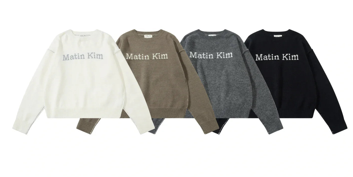 MATIN KIM COLOR LINE POINT LOGO KNIT PULLOVER - HLY &amp; CHOCCICO