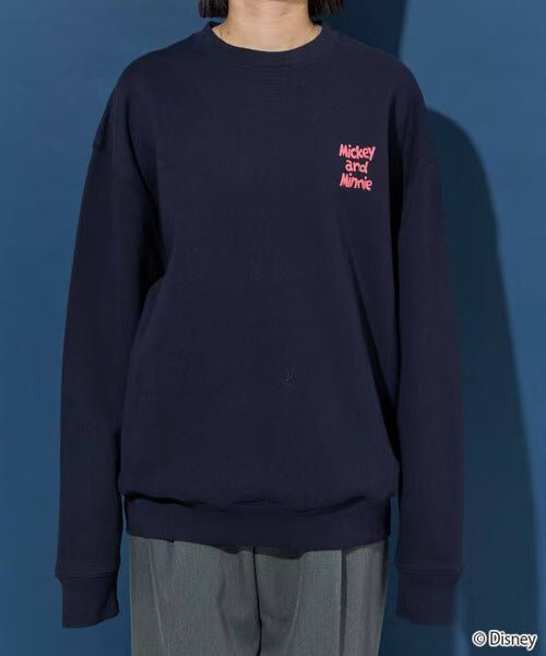 Mickey Mouse & Minnie Mouse Back Sticker Print Sweatshirt - HLY & CHOCCICO