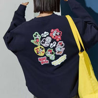 Mickey Mouse & Minnie Mouse Back Sticker Print Sweatshirt - HLY & CHOCCICO
