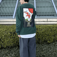 日本直送 MLB 別注Hanafuda Back Print Crew Neck Sweatshirt - HLY & CHOCCICO