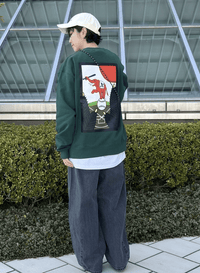 日本直送 MLB 別注Hanafuda Back Print Crew Neck Sweatshirt - HLY & CHOCCICO