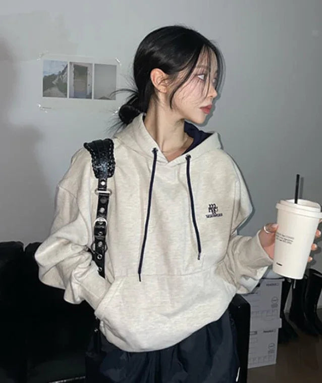 韓國直送MuahMuah Stitch Combi Hoodie - HLY &amp; CHOCCICO