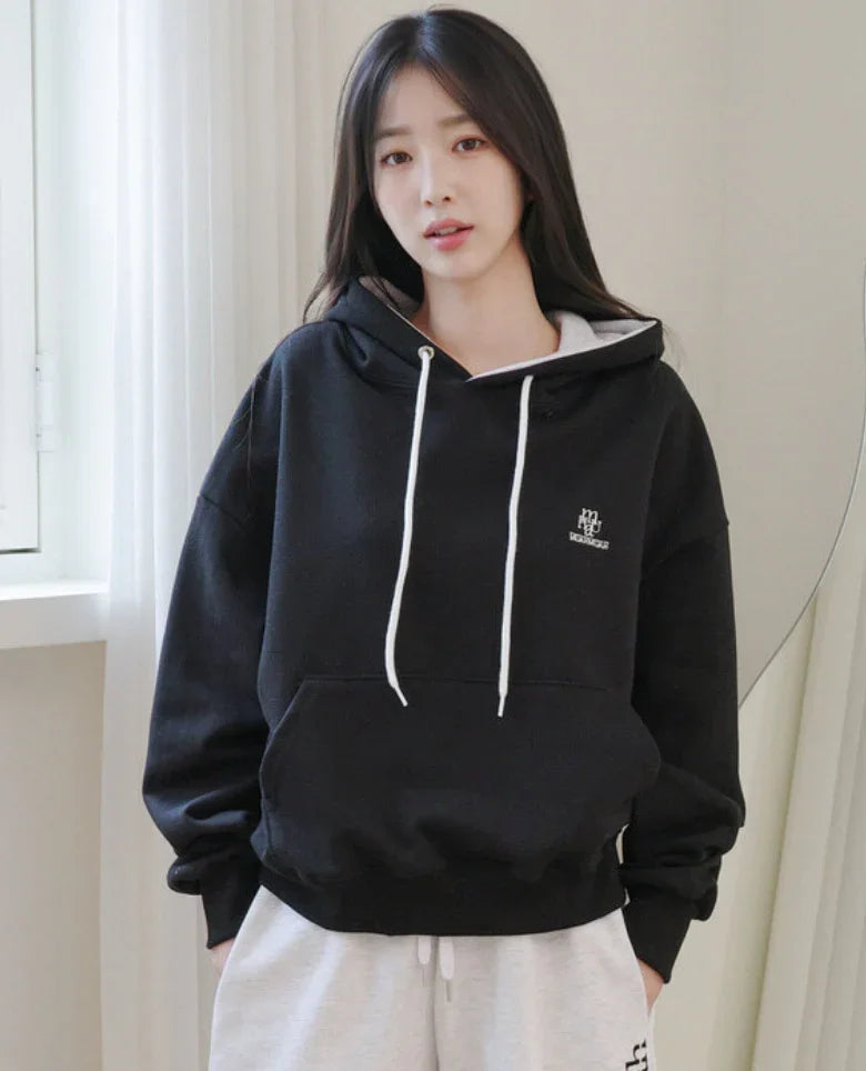 韓國直送MuahMuah Stitch Combi Hoodie - HLY &amp; CHOCCICO