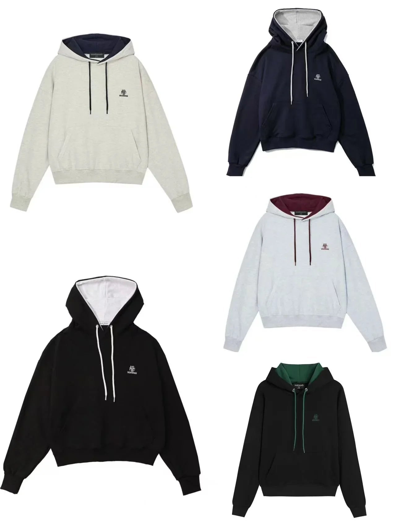 韓國直送MuahMuah Stitch Combi Hoodie - HLY &amp; CHOCCICO
