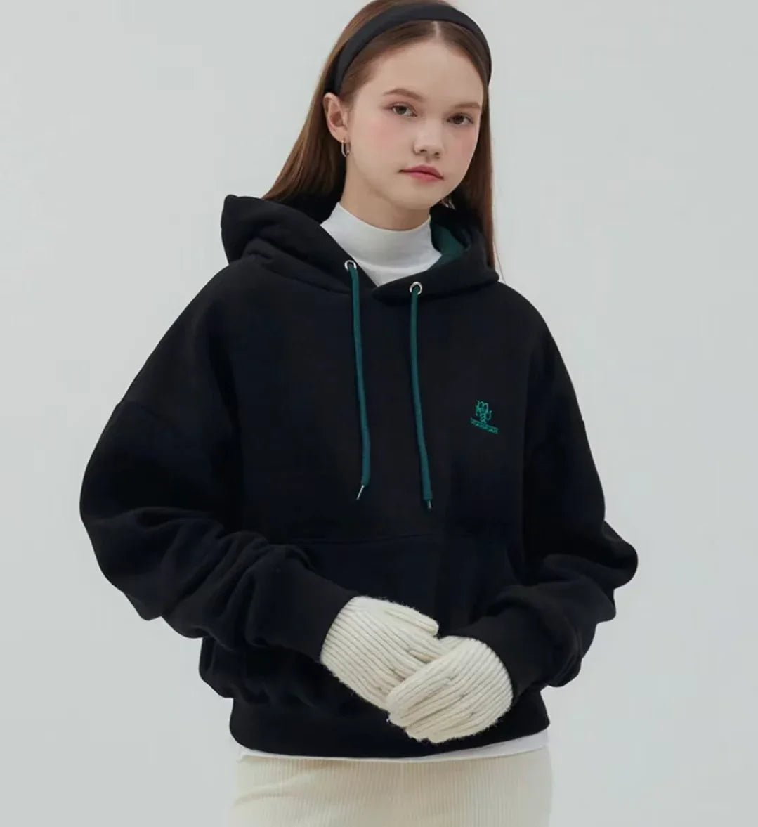 韓國直送MuahMuah Stitch Combi Hoodie - HLY &amp; CHOCCICO