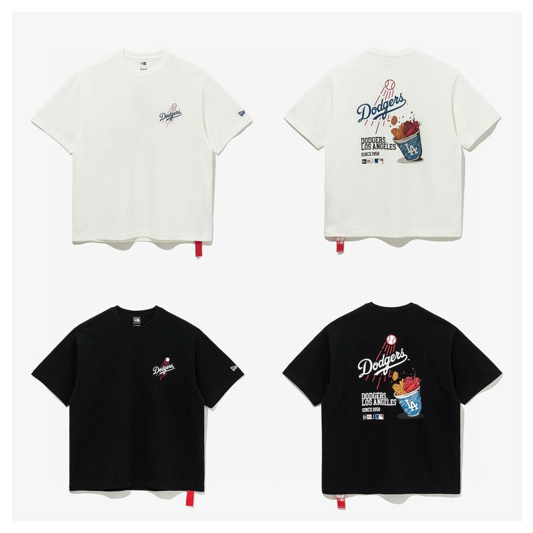 New Era Dodgers Cheer Food  Tee