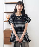 日本直送One - point heart embroidery switching T-shirt - HLY & CHOCCICO