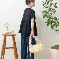 日本直送One-point heart embroidery switching T-shirt