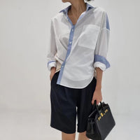 韓國直送Color Block Shirt Top  - 2 Color the porsche