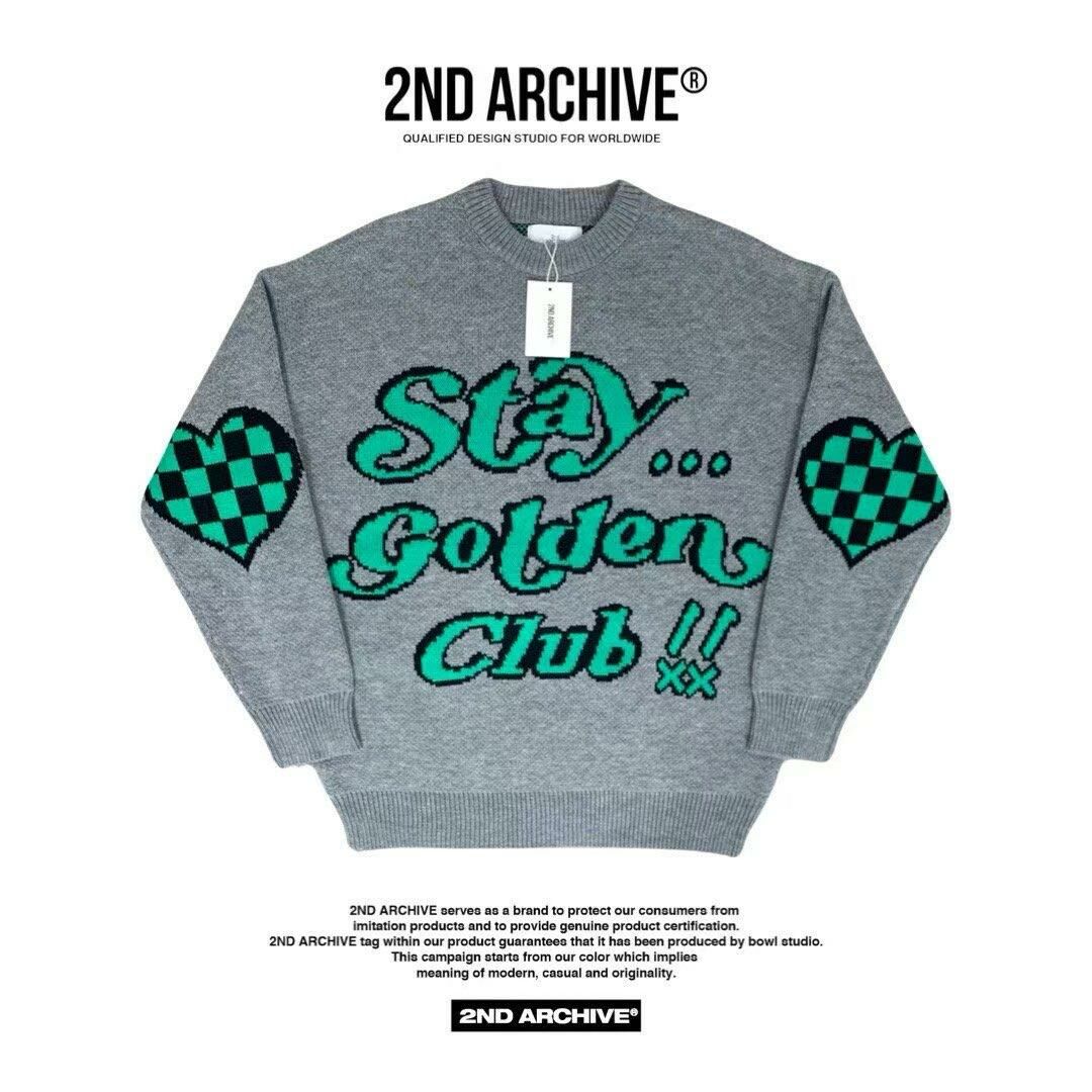 【一口價$399/件】🇰🇷韓國直送🇰🇷 2ND ARCHIVE Stay Gonden Club Jacquard Knit Sweater 2ND ARCHIVE