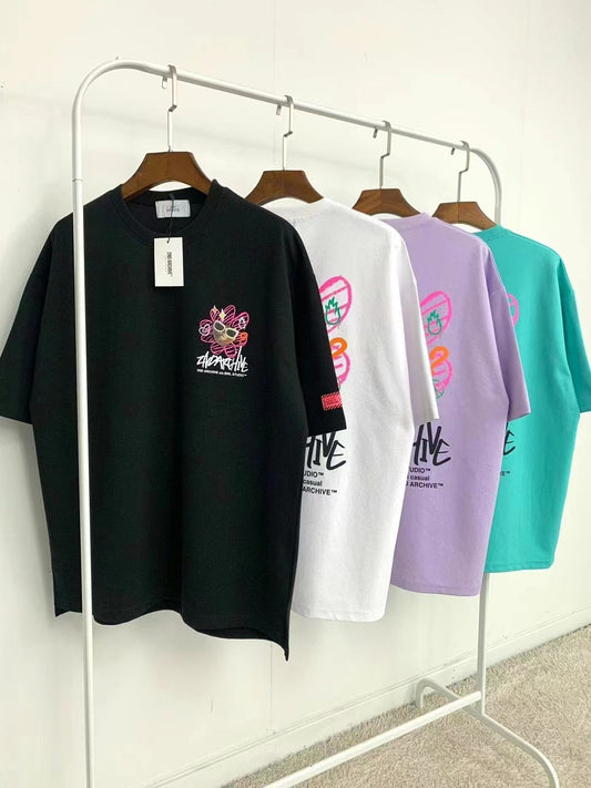 【一口價$277/件】🇰🇷韓國直送🇰🇷 2ND ARCHIVE Pink Flower cat Tee - 4 Color