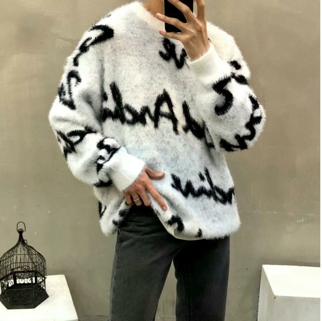 【一口價$410/件】🇰🇷韓國直送🇰🇷 2ND ARCHIVE Lettering Angora Unisex Overfit Knit Sweater 2ND ARCHIVE