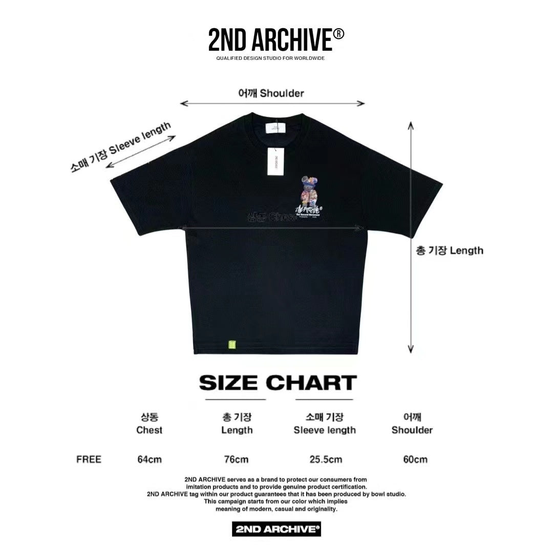 【一口價$277/件】🇰🇷韓國直送🇰🇷 2ND ARCHIVE Bear flower T-shirt - 4 Color APM 537 BOWL