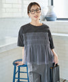 Tulle Ruffle Docking Short Sleeve T-Shirt
