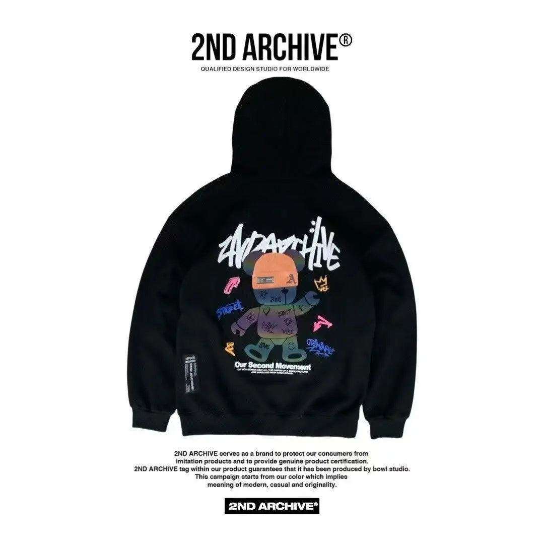 韓國直送🇰🇷 2ND ARCHIVE Tattoo Beanie Bear Hoodies 2ND ARCHIVE