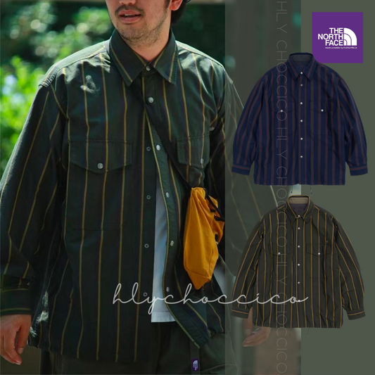 TNF Purple Label Regimental Stripe Field Shirt 紫標間條長䄂恤衫