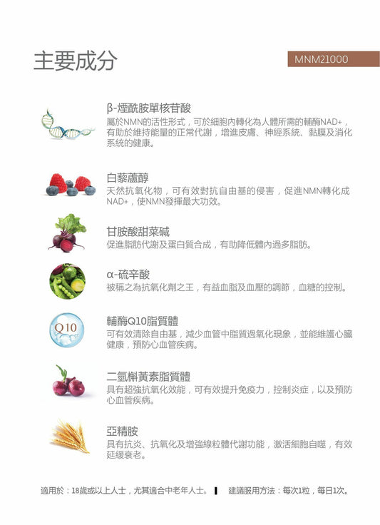 AIDEVI NMN 21000+ 升級逆齡補充劑 60粒｜美國製造｜全新升級提升