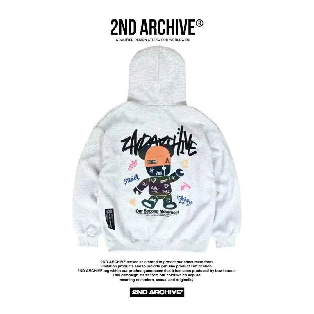 韓國直送🇰🇷 2ND ARCHIVE Tattoo Beanie Bear Hoodies 2ND ARCHIVE