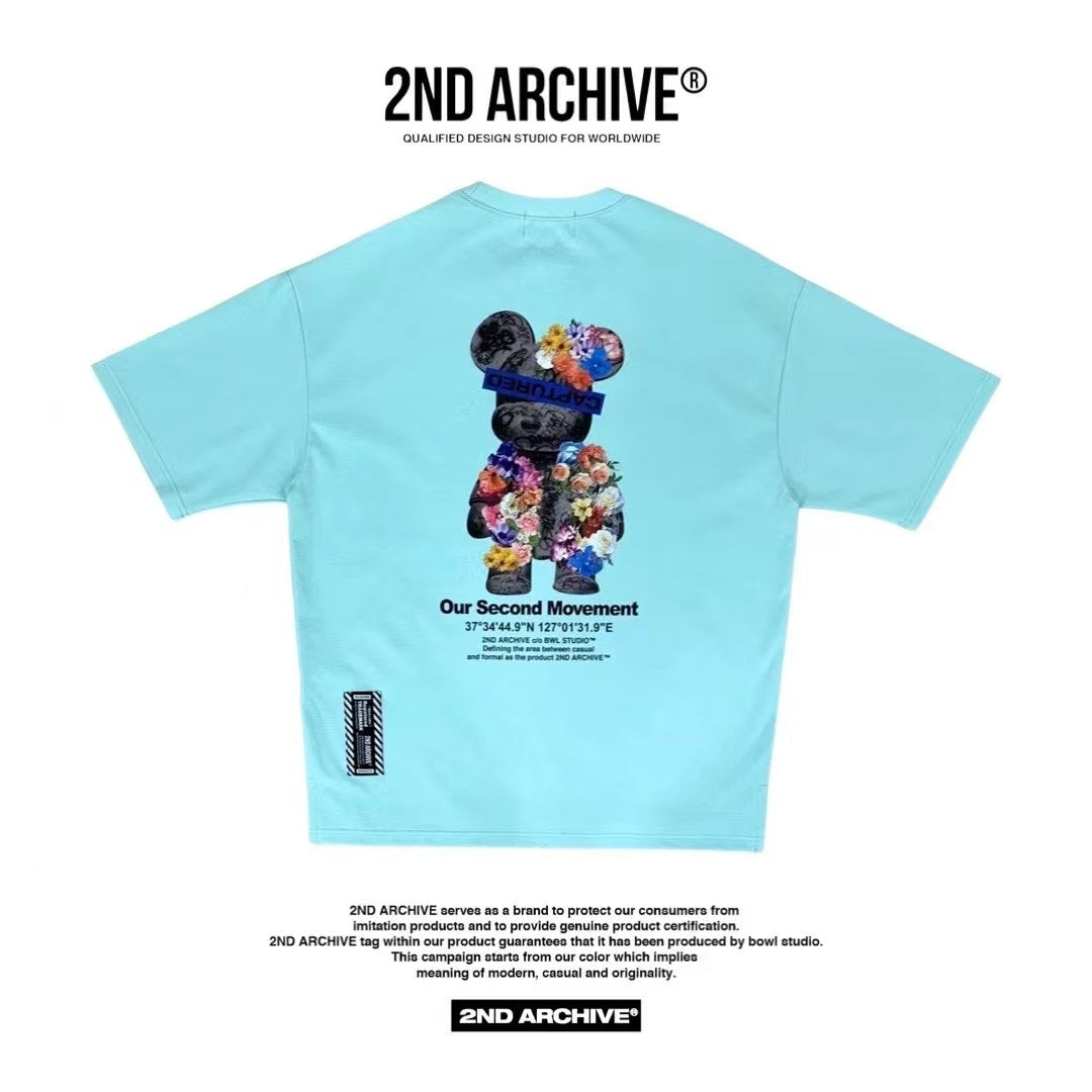 【一口價$277/件】🇰🇷韓國直送🇰🇷 2ND ARCHIVE Bear flower T-shirt - 4 Color APM 537 BOWL