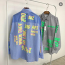 【一口價$379/件】🇰🇷韓國直送🇰🇷 2ND ARCHIVE Overfit Neon Lettering Striped Shirt 2ND ARCHIVE