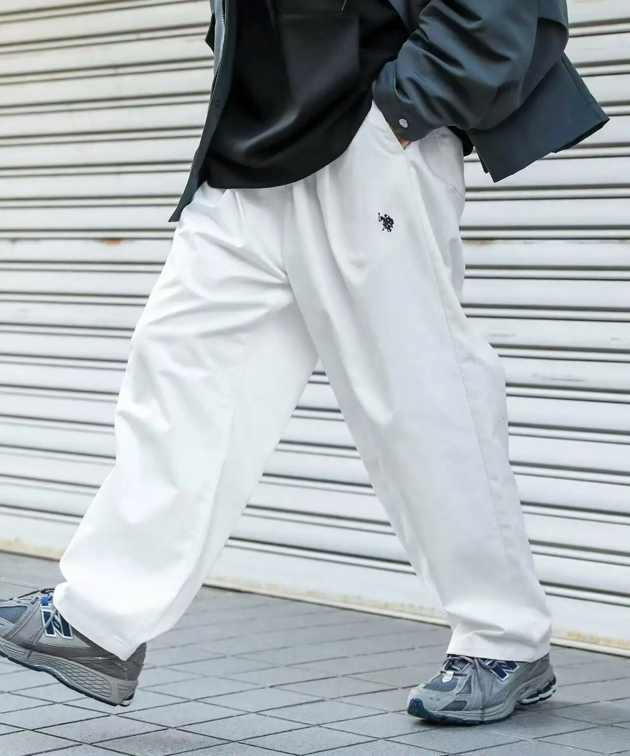 日本直送U.S. POLO ASSN Logo Embroidery Balloon Silhouette Chef Pants
