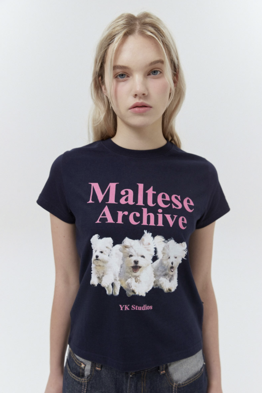 韓國直送Waikei Maltese Maltese Archive Short Sleeve T-shirt