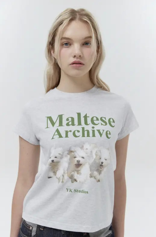 韓國直送Waikei Maltese Maltese Archive Short Sleeve T-shirt OIOI 線上