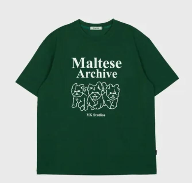 韓國直送Waikei Maltese Archive Line Graphic Half Tee  - 5 Color theot 2F D-2 LALAPIPO