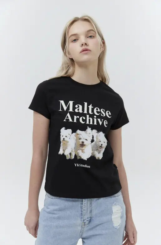 韓國直送Waikei Maltese Maltese Archive Short Sleeve T-shirt OIOI 線上